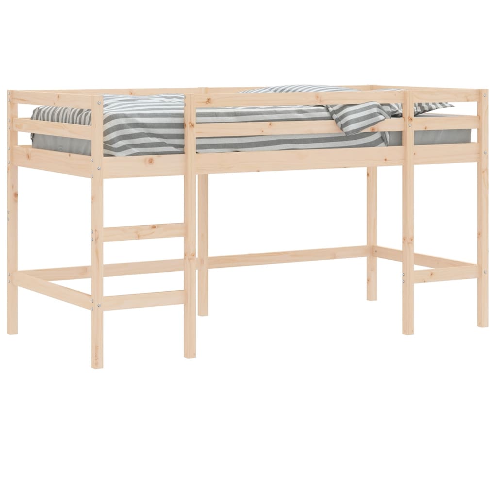 Letto Soppalco con Scala Bambini 90x200 cm Legno Massello Pino - homemem39