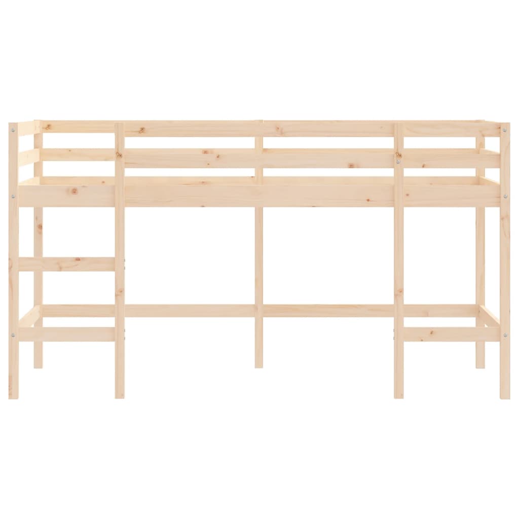 Letto Soppalco con Scala Bambini 90x200 cm Legno Massello Pino - homemem39