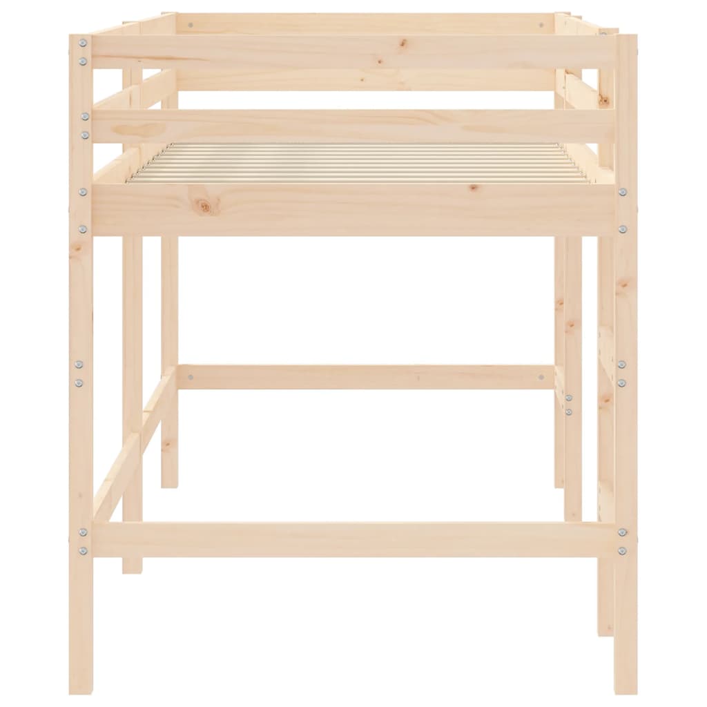 Letto Soppalco con Scala Bambini 90x200 cm Legno Massello Pino - homemem39