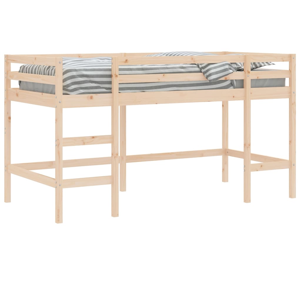 Letto Soppalco con Scala Bambini 90x190 cm Legno Massello Pino - homemem39