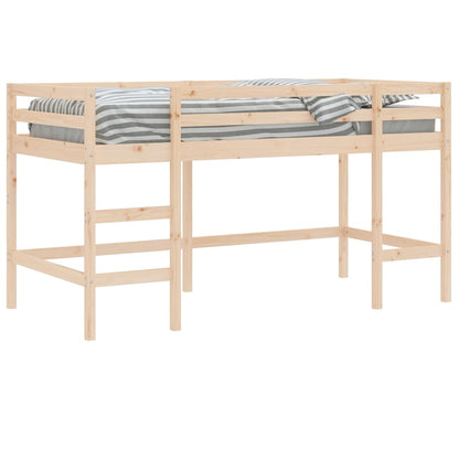 Letto Soppalco con Scala Bambini 90x190 cm Legno Massello Pino - homemem39