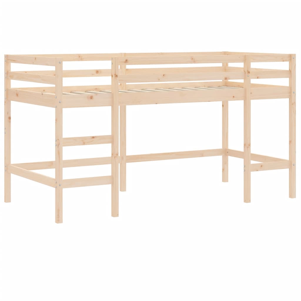 Letto Soppalco con Scala Bambini 90x190 cm Legno Massello Pino - homemem39