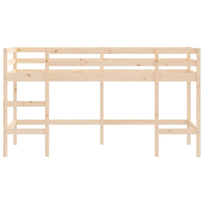 Letto Soppalco con Scala Bambini 90x190 cm Legno Massello Pino - homemem39