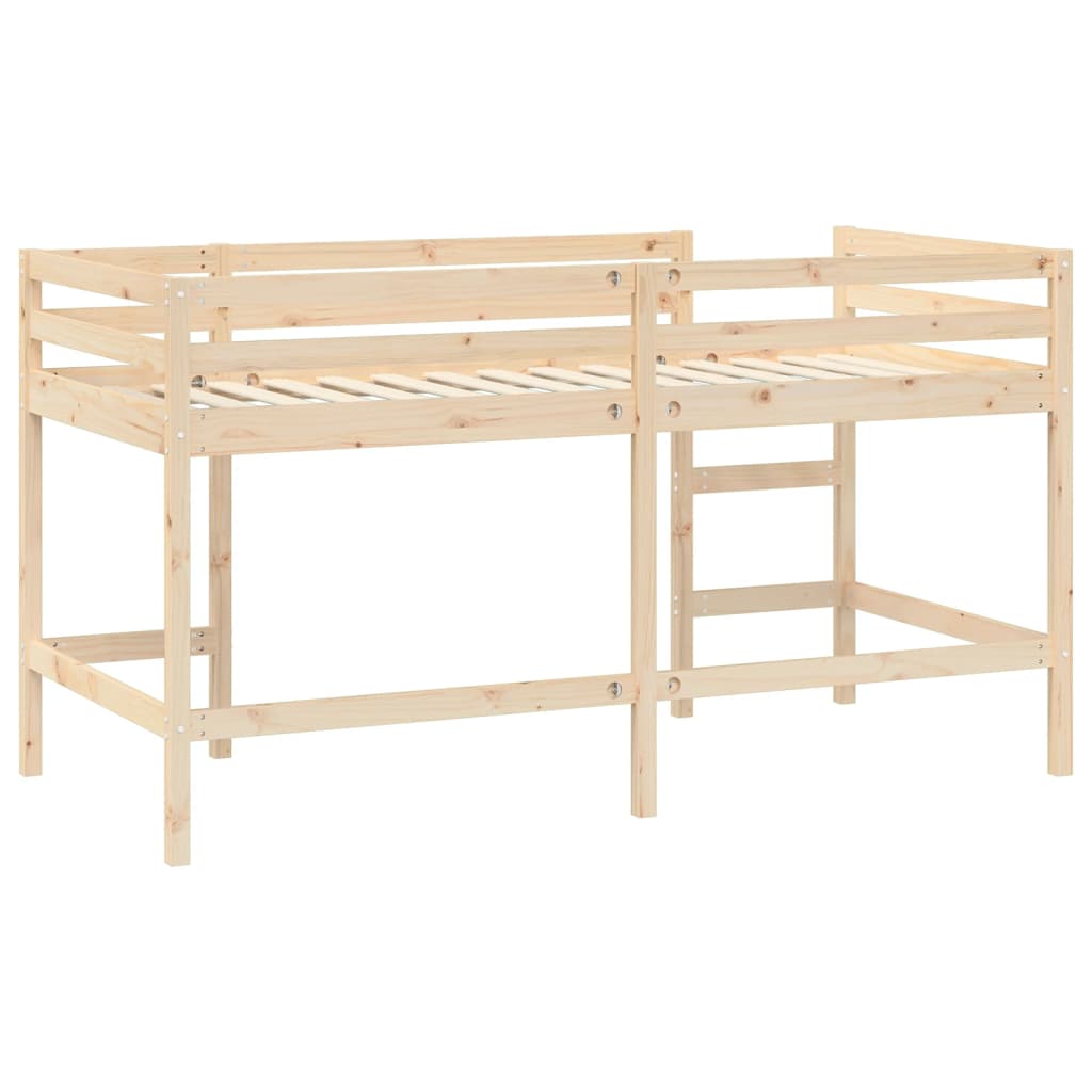 Letto Soppalco con Scala Bambini 90x190 cm Legno Massello Pino - homemem39