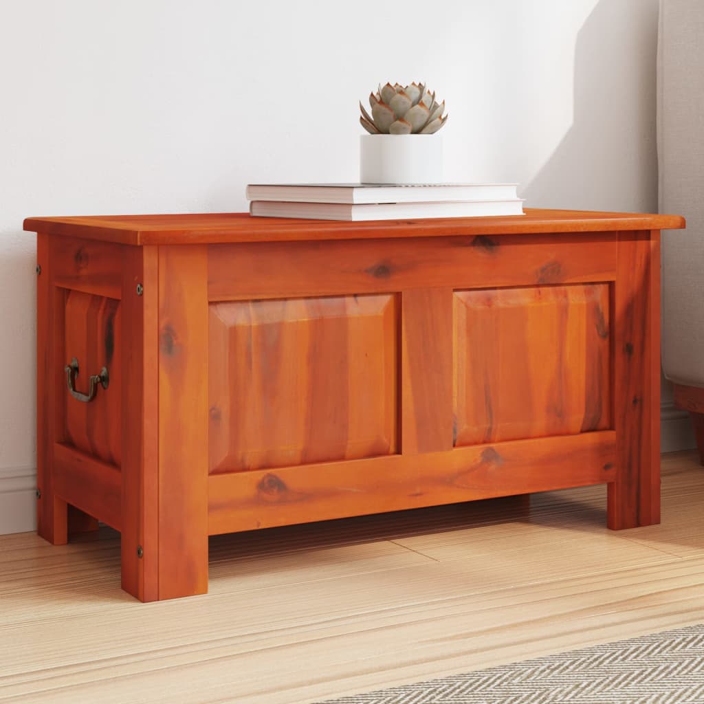 Cassapanca con Coperchio Marrone in Legno Massello di Acacia - homemem39