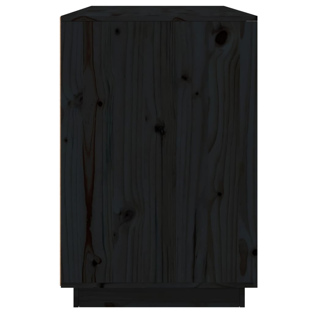 Scrivania Nera 140x50x75 cm in Legno Massello di Pino - homemem39