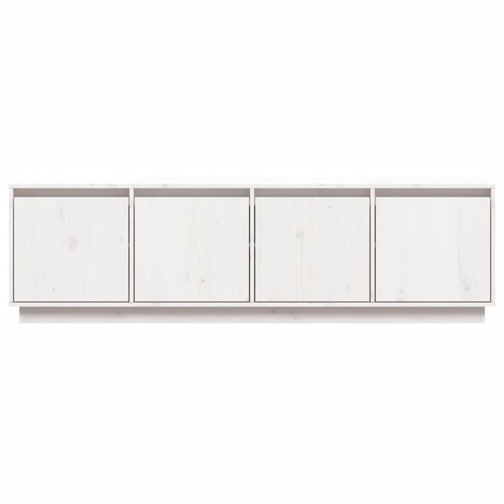 Mobile Porta TV Bianco 156x37x45 cm in Legno Massello di Pino - homemem39