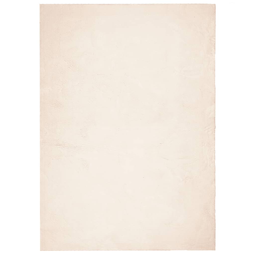 Tappeto a Pelo Corto HUARTE Morbido e Lavabile Beige 160x230 cm - homemem39