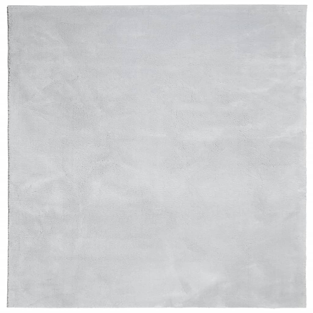 Tappeto a Pelo Corto HUARTE Morbido e Lavabile Grigio 240x240cm - homemem39