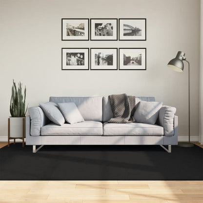 Tappeto a Pelo Corto HUARTE Morbido e Lavabile Nero 160x230cm - homemem39