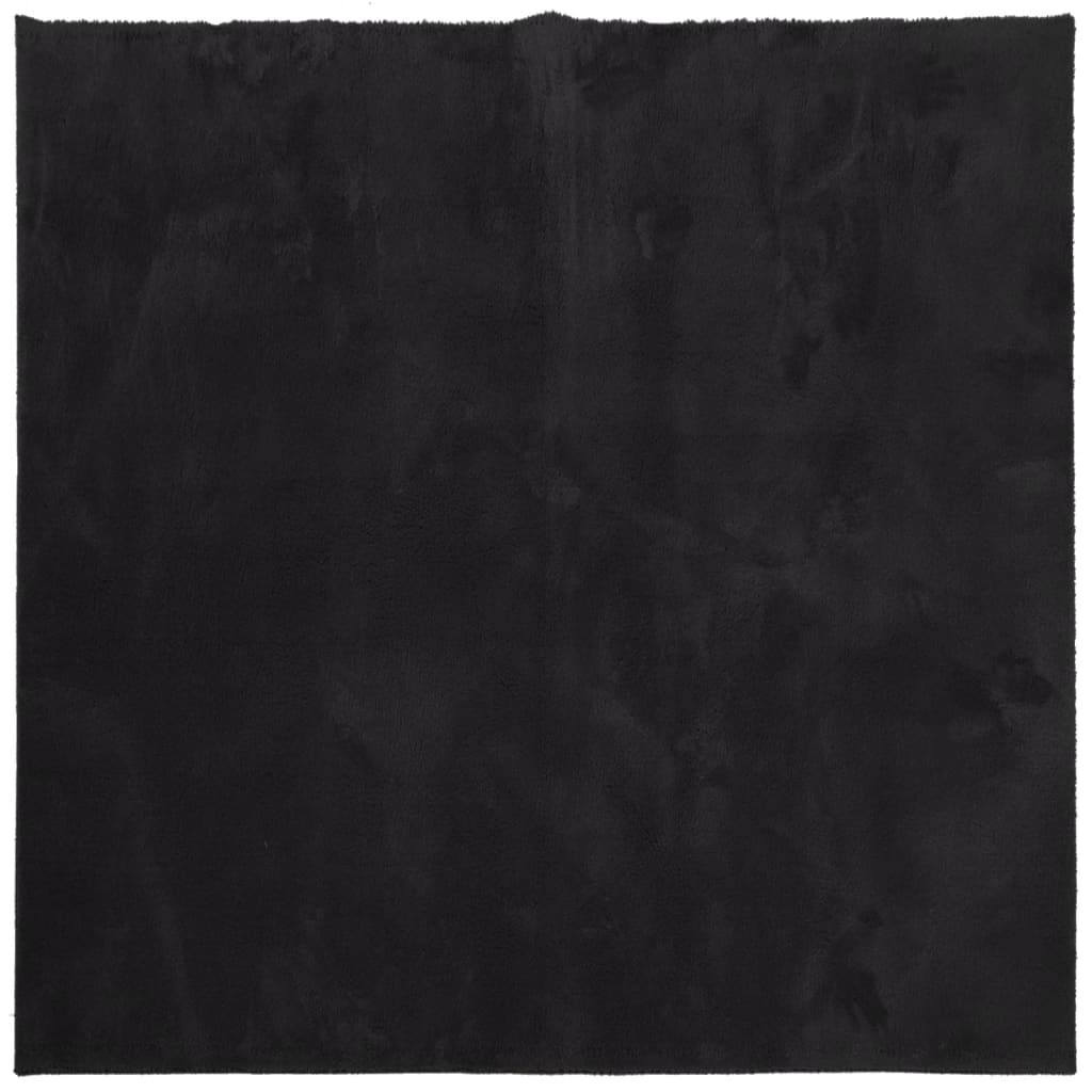 Tappeto a Pelo Corto HUARTE Morbido e Lavabile Nero 240x240cm - homemem39