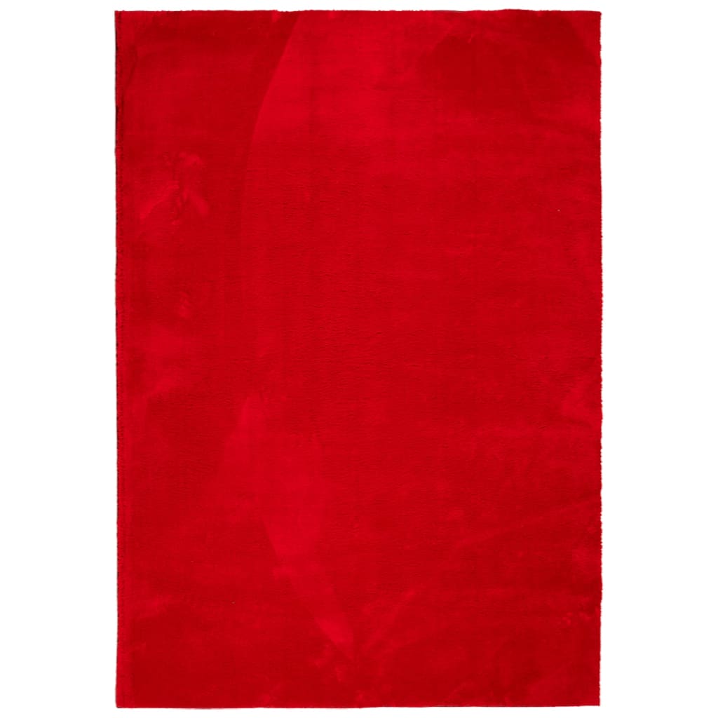 Tappeto a Pelo Corto HUARTE Morbido e Lavabile Rosso 160x230cm - homemem39