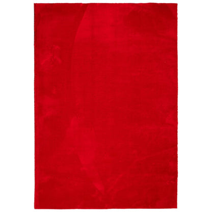 Tappeto a Pelo Corto HUARTE Morbido e Lavabile Rosso 160x230cm - homemem39