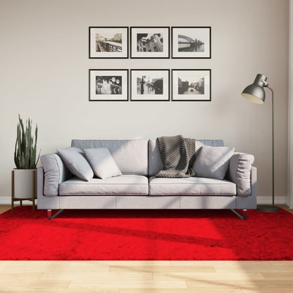 Tappeto a Pelo Corto HUARTE Morbido e Lavabile Rosso 160x230cm - homemem39