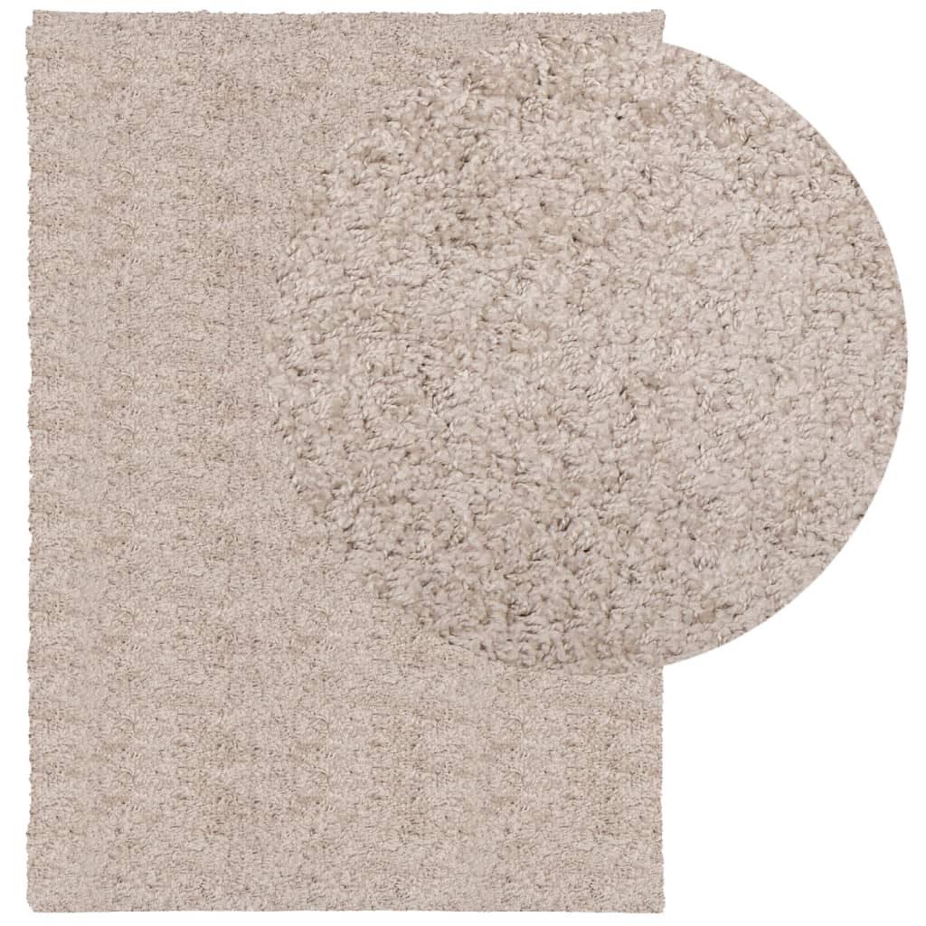 Tappeto Shaggy a Pelo Lungo Moderno Beige 160x230 cm - homemem39