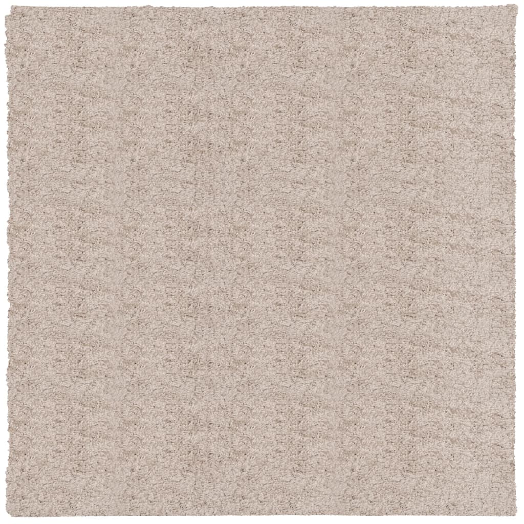 Tappeto Shaggy a Pelo Lungo Moderno Beige 200x200 cm - homemem39