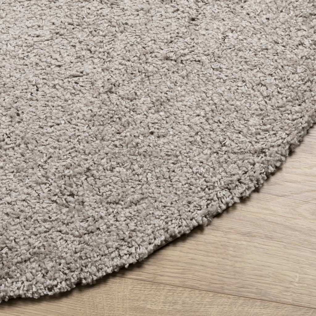 Tappeto Shaggy a Pelo Lungo Moderno Beige Ø 200 cm - homemem39