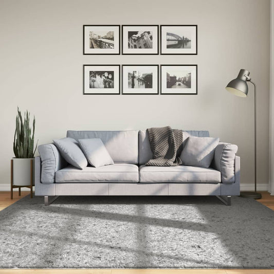 Tappeto Shaggy a Pelo Lungo Moderno Grigio 200x200 cm - homemem39