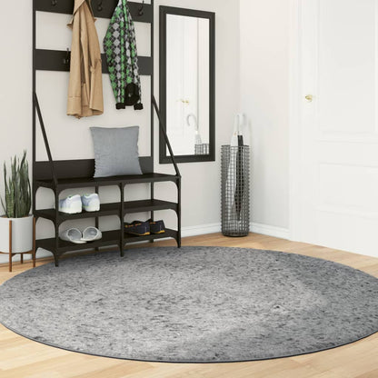 Tappeto Shaggy a Pelo Lungo Moderno Grigio Ø 200 cm - homemem39