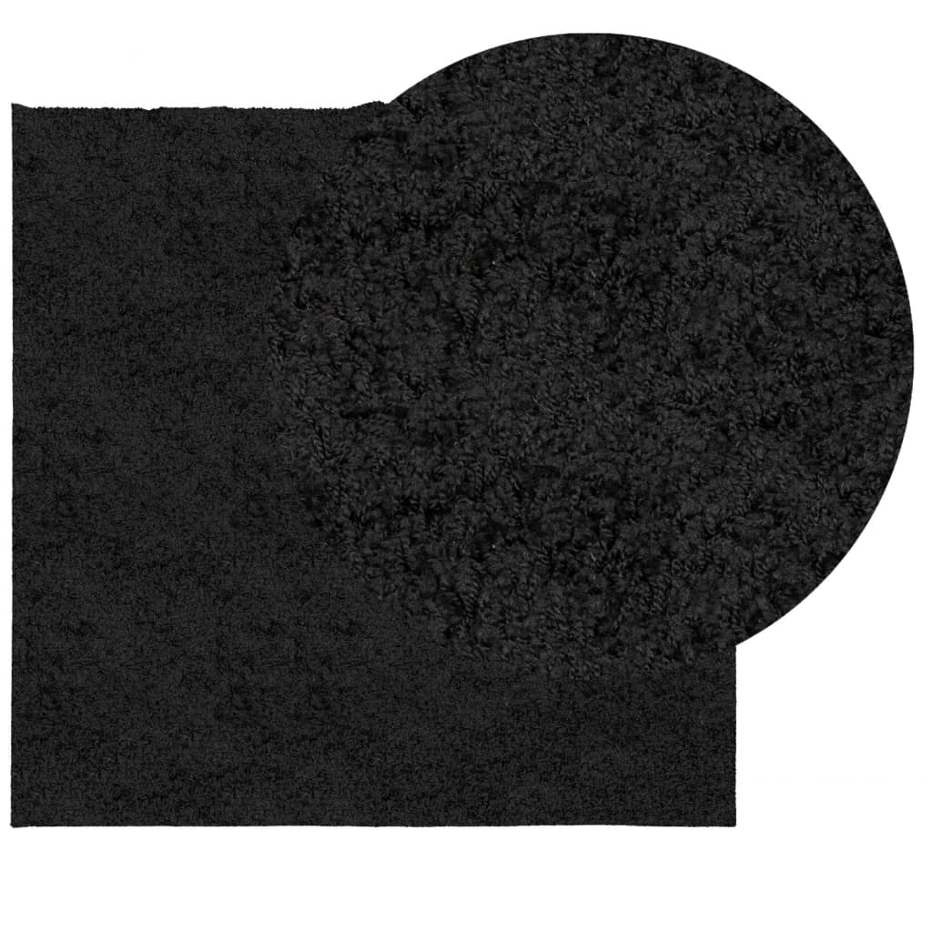 Tappeto Shaggy a Pelo Lungo Moderno Nero 200x200 cm - homemem39