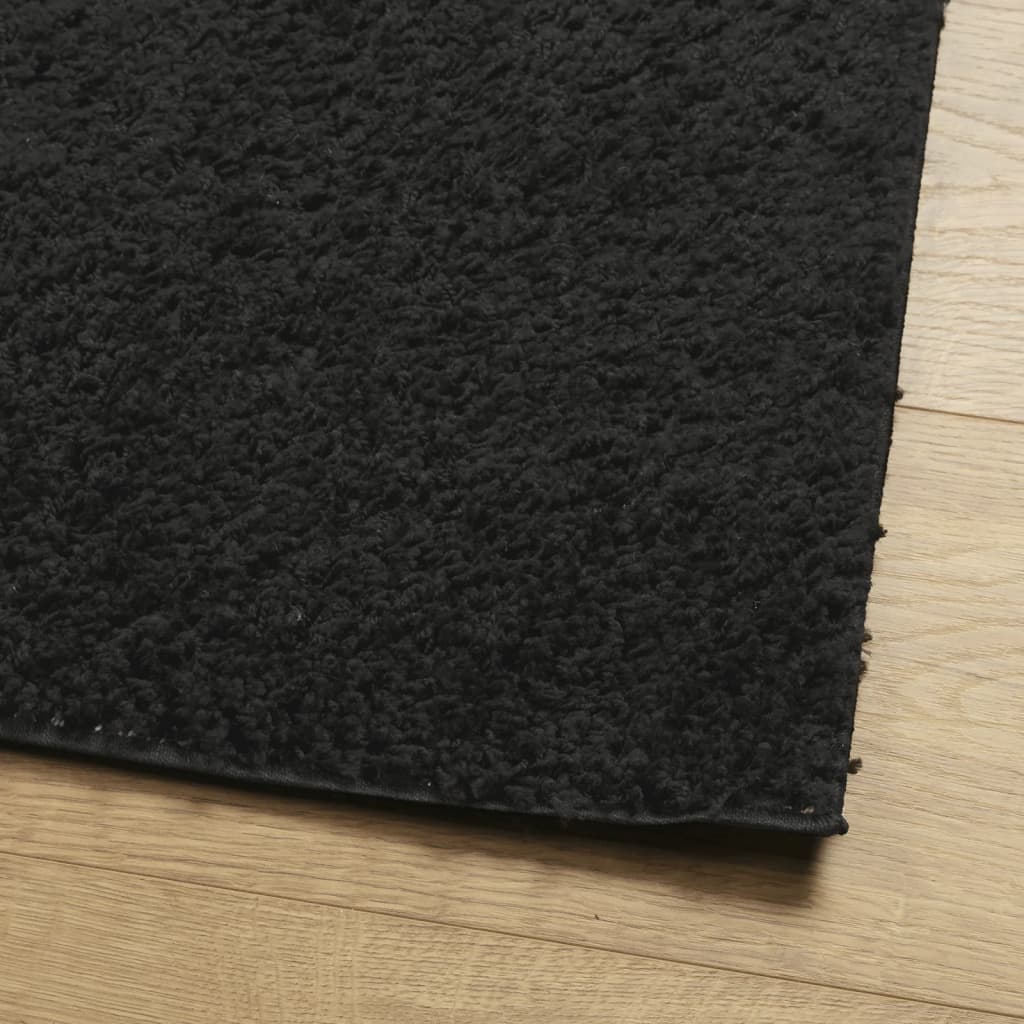 Tappeto Shaggy a Pelo Lungo Moderno Nero 200x200 cm - homemem39