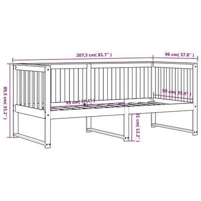 Dormeuse Bianca 90x200 cm in Legno Massello di Pino - homemem39