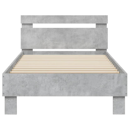 Giroletto e Testiera Grigio Cemento 90x190 cm Legno Multistrato - homemem39