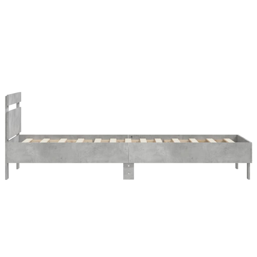 Giroletto e Testiera Grigio Cemento 90x190 cm Legno Multistrato - homemem39