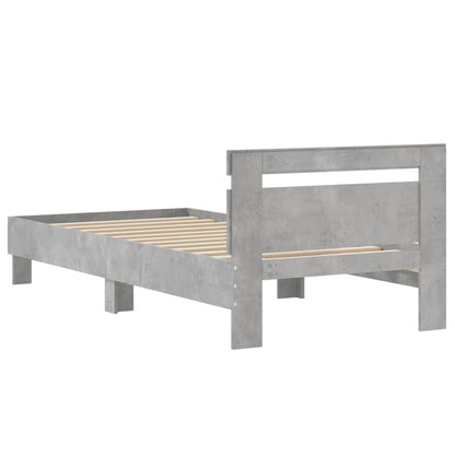 Giroletto e Testiera Grigio Cemento 90x190 cm Legno Multistrato - homemem39