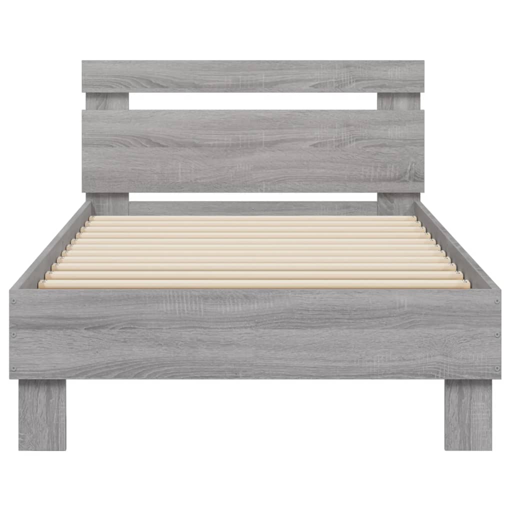 Giroletto con Testiera Grigio Sonoma 90x190cm Legno Multistrato - homemem39