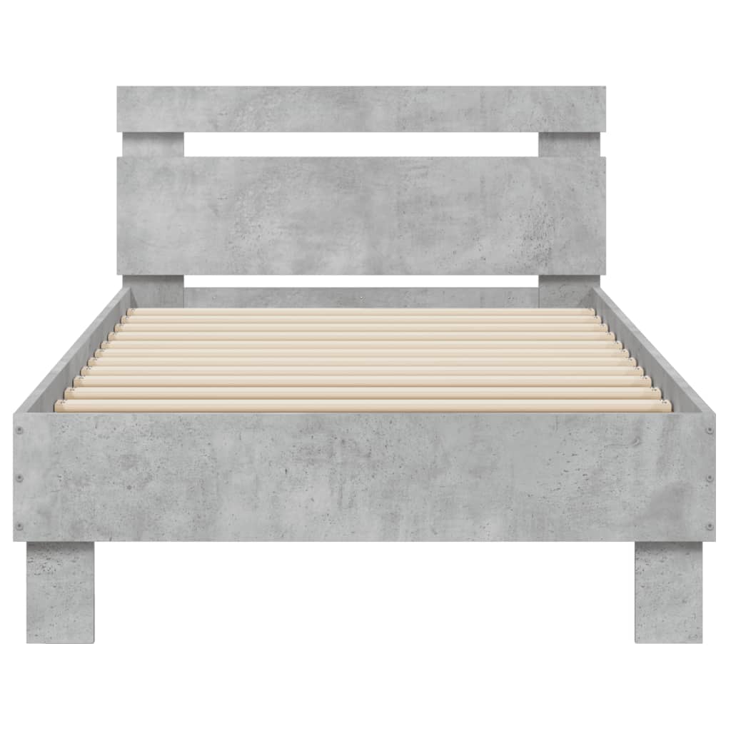 Giroletto Testiera Grigio Cemento 75x190 cm Legno Multistrato - homemem39