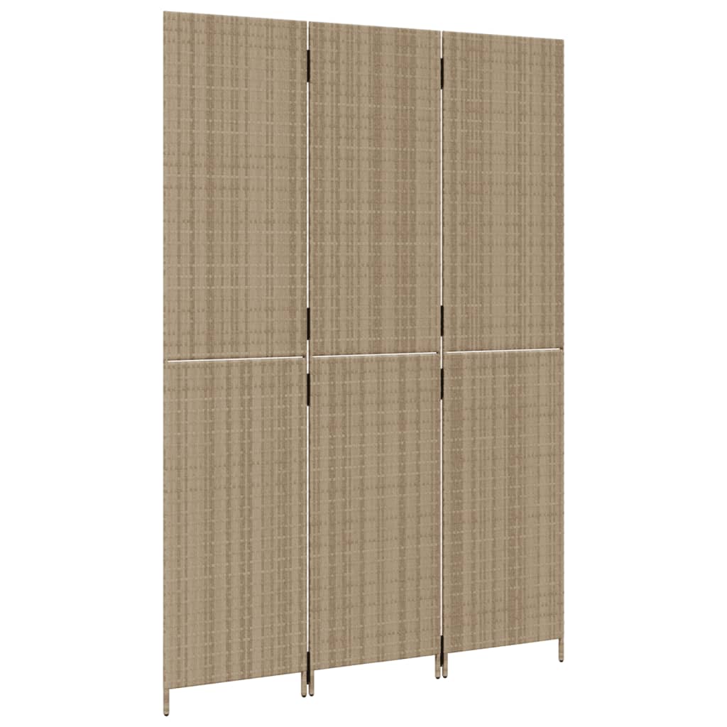 Divisorio per Ambienti a 3 Pannelli Beige in Polyrattan - homemem39