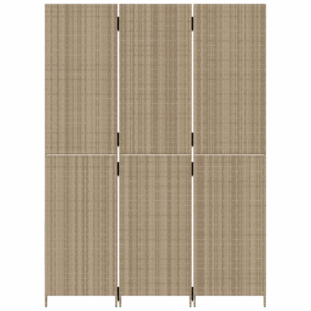 Divisorio per Ambienti a 3 Pannelli Beige in Polyrattan - homemem39