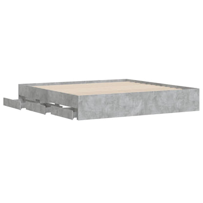 Giroletto Cassetti Grigio Cemento 200x200 cm Legno Multistrato - homemem39