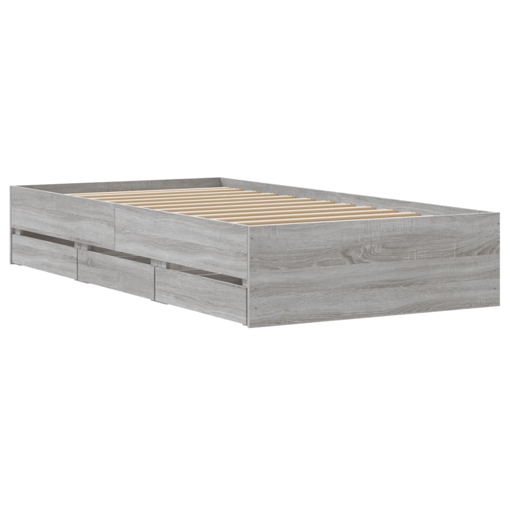 Giroletto Cassetti Grigio Sonoma 100x200 cm Legno Multistrato - homemem39