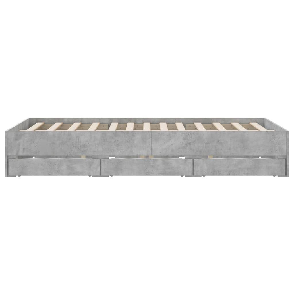 Giroletto Cassetti Grigio Cemento 140x190 cm Legno Multistrato - homemem39