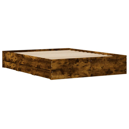 Giroletto con Cassetti Rovere Fumo 140x190 cm Legno Multistrato - homemem39