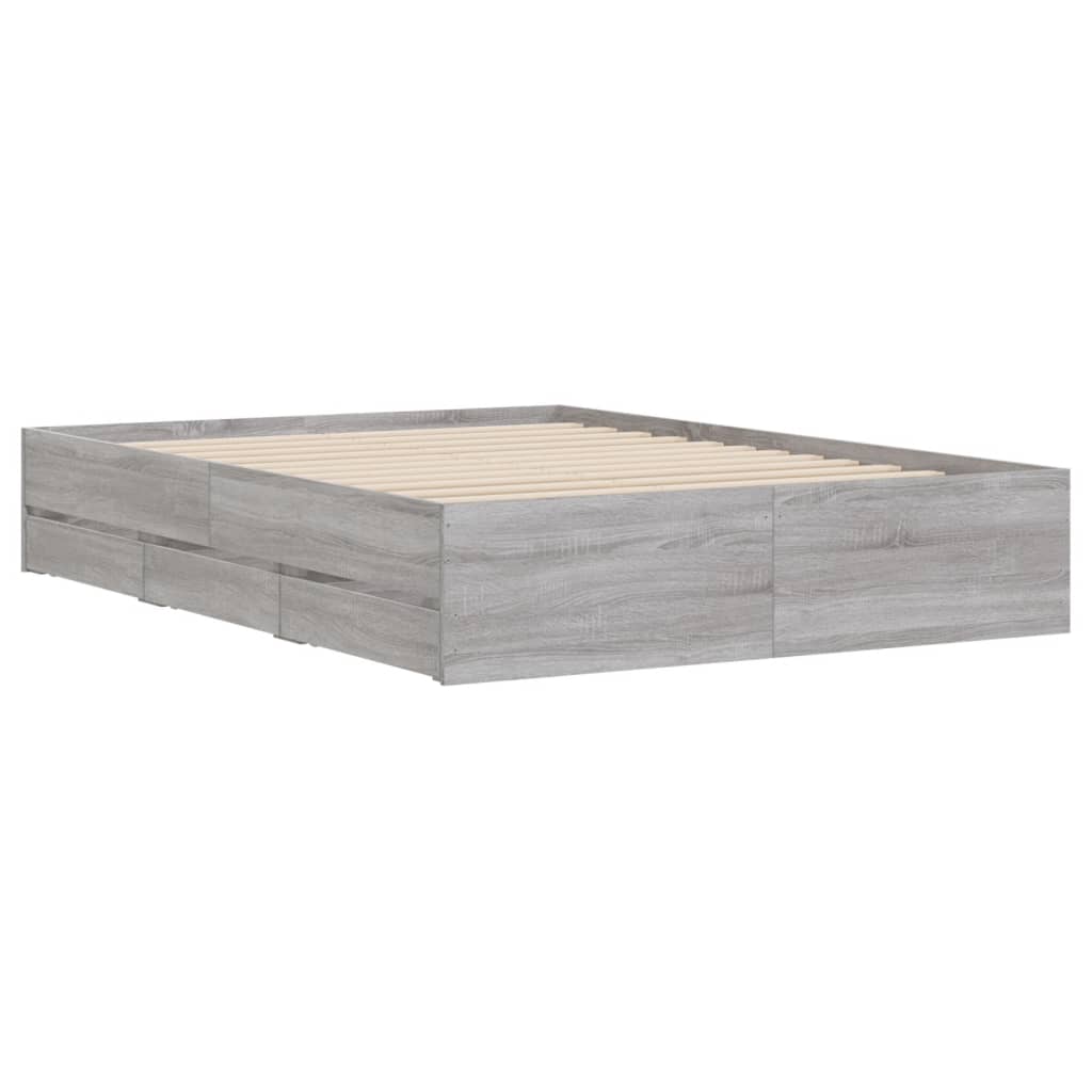 Giroletto Cassetti Grigio Sonoma 120x190 cm Legno Multistrato - homemem39