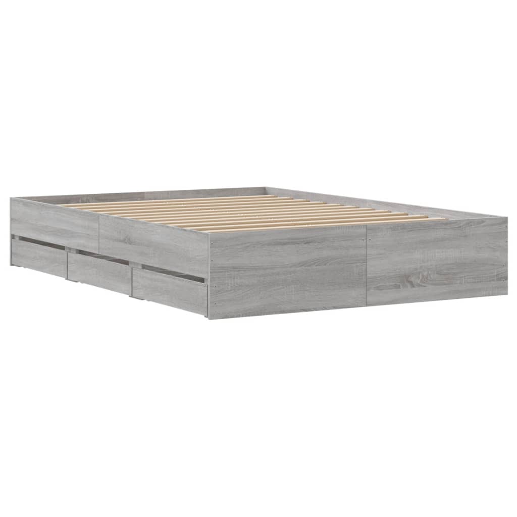 Giroletto Cassetti Grigio Sonoma 120x190 cm Legno Multistrato - homemem39