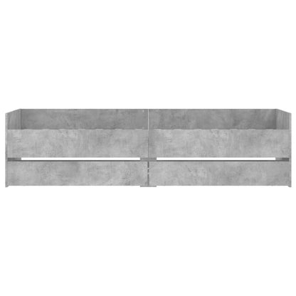 Giroletto con Cassetti Grigio Cemento 75x190 cm Small Single - homemem39