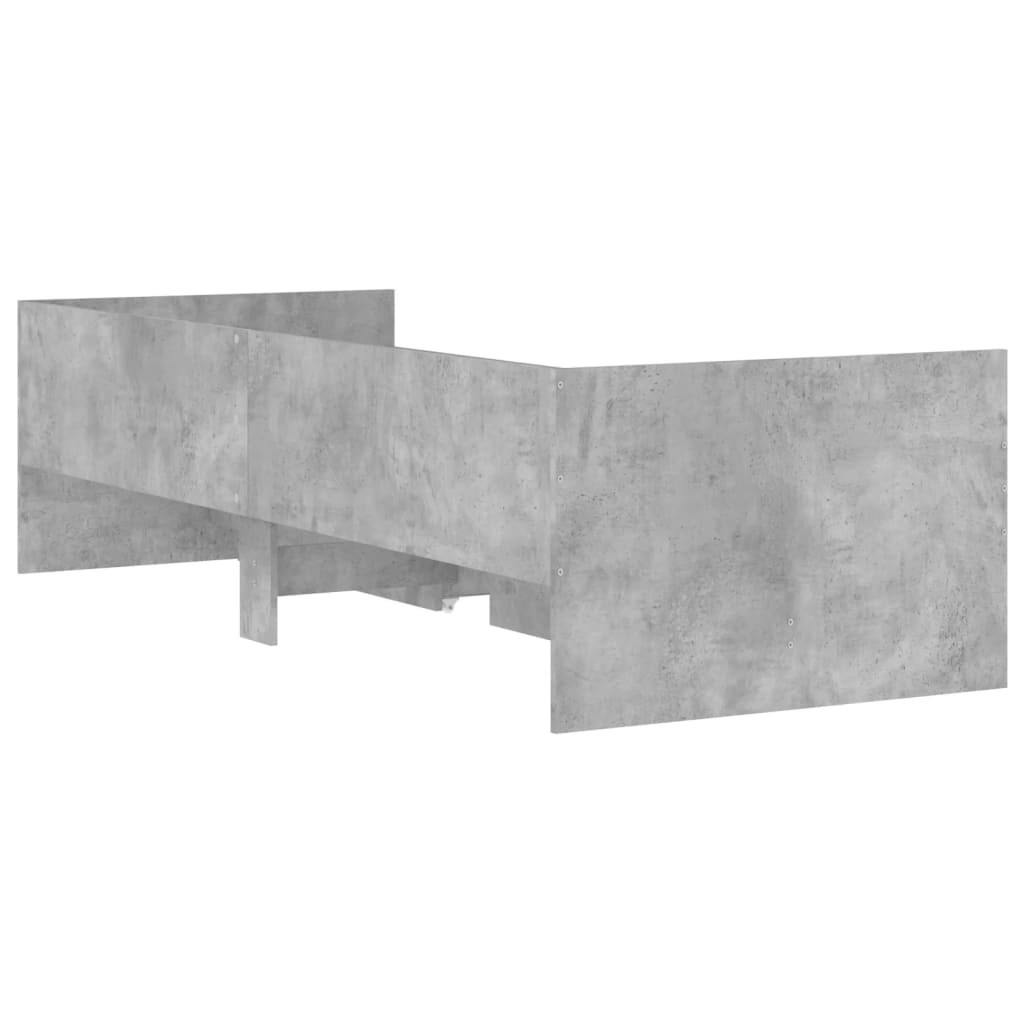 Giroletto con Cassetti Grigio Cemento 75x190 cm Small Single - homemem39