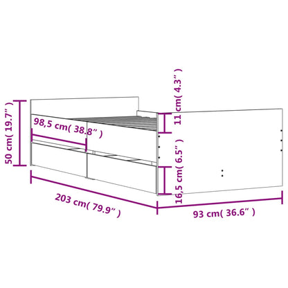 Giroletto con Cassetti Rovere Sonoma 90x200 cm - homemem39