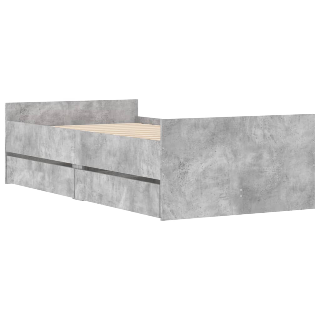 Giroletto con Cassetti Grigio Cemento 90x200 cm - homemem39