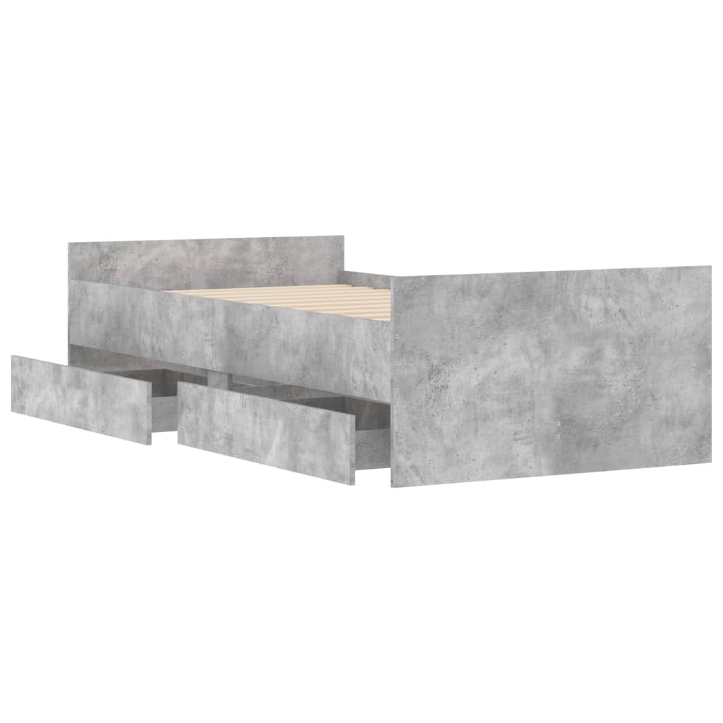 Giroletto con Cassetti Grigio Cemento 90x200 cm - homemem39