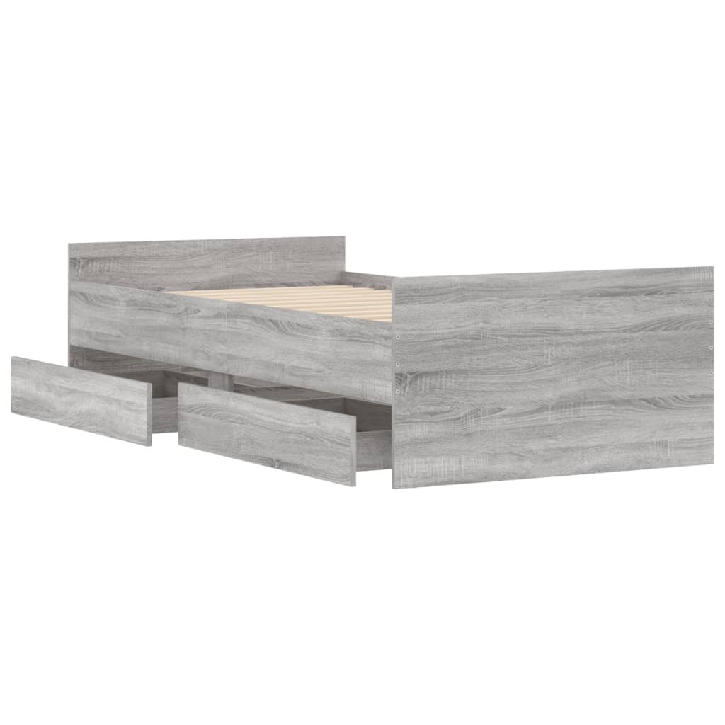 Giroletto con Cassetti Grigio Sonoma 90x190 cm - homemem39