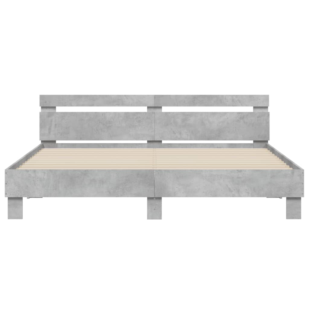 Giroletto Testiera Grigio Cemento 160x200 cm Legno Multistrato - homemem39