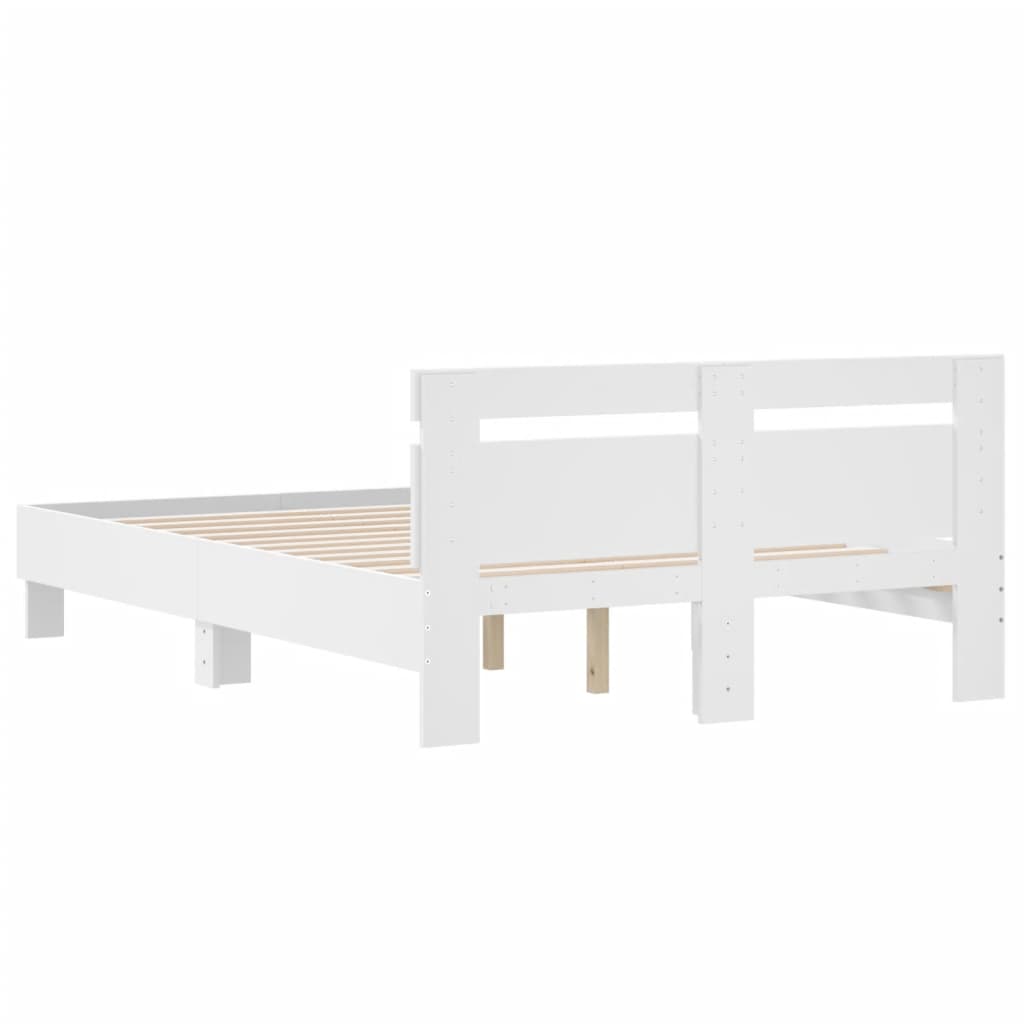 Giroletto con Testiera Bianco 135x190 cm in Legno Multistrato - homemem39