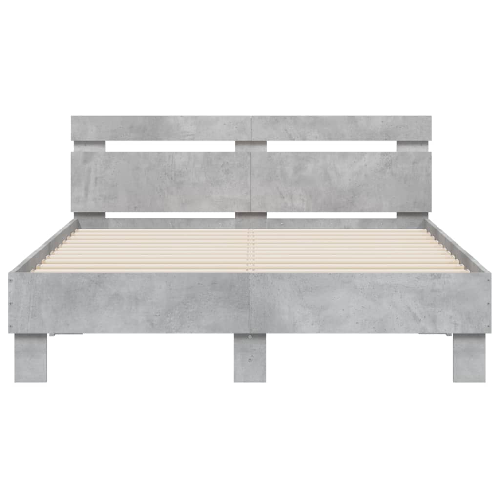 Giroletto Testiera Grigio Cemento 135x190 cm Legno Multistrato - homemem39