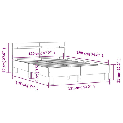 Giroletto Testiera Grigio Cemento 120x190 cm Legno Multistrato - homemem39