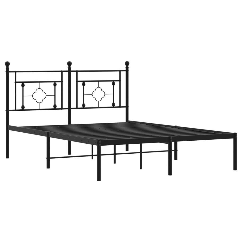 Giroletto con Testiera in Metallo Nero 135x190 cm - homemem39